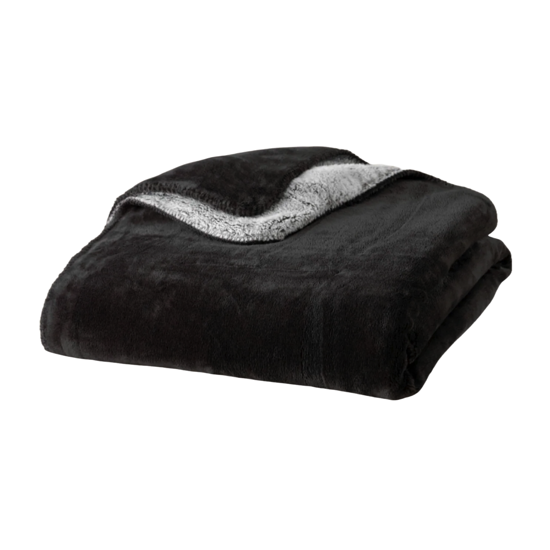 Plaid Cosy bicolore - Gris anthracite