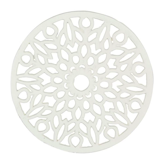 Dessous de plat  Rhodonea Rosace - blanc - Comptoir de Famille