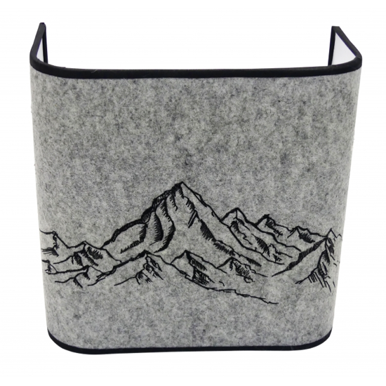 Applique écran carrée 20 en feutre - Montagne noire