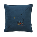 Housse de coussin polaire 45x45 Passe-Montagne Bleu - Sylvie Thiriez