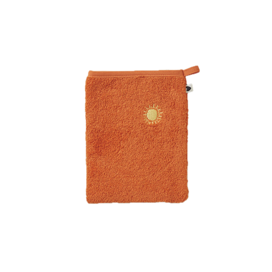 Gant de toilette enfant brodé Petit Soleil - Sylvie Thiriez