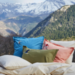 Taie d'oreiller brodée 50x70 Après-ski vague - Sylvie Thiriez