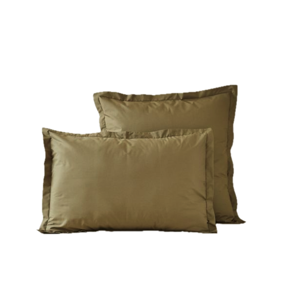 Taie percale unie Vert Avocat - Sylvie Thiriez