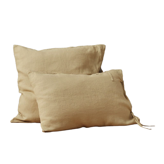 Taie d'oreiller Lin Stone Washed Beige Malt - Sylvie Thiriez