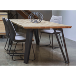 Table Fusion 180x100 H77 4P teinte chêne clair à noeuds 