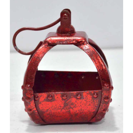 Petite suspension métal rouge télécabine 6x6x7 