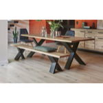 Table FOREST en chne avec 2 allonges de 45 cm plaques