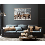 Toile AC cadre naturel - 65x92,5 - Harde de cerfs - Pôdevache
