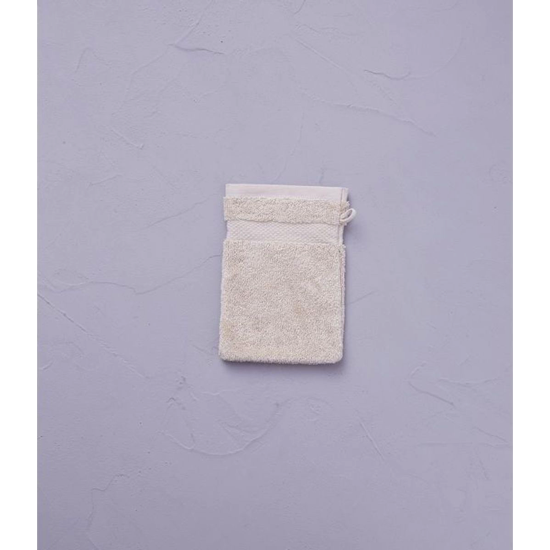 Gant de toilette éponge unie Beige Graine - 15x21 - Sylvie Thiriez 