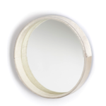 Miroir peau de vache blanc (35cm)