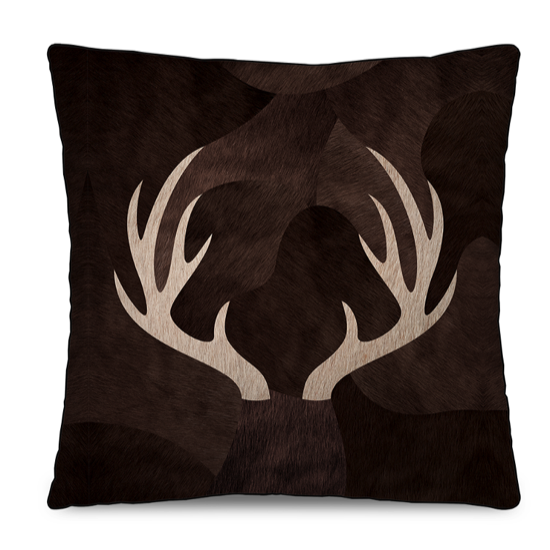 Coussin velours Bois de cerf 70x70 - Pôdevache