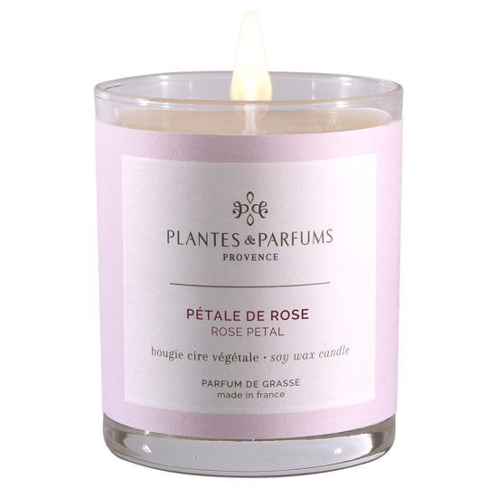 Bougie végétale parfumée 180g - Pétale de Rose