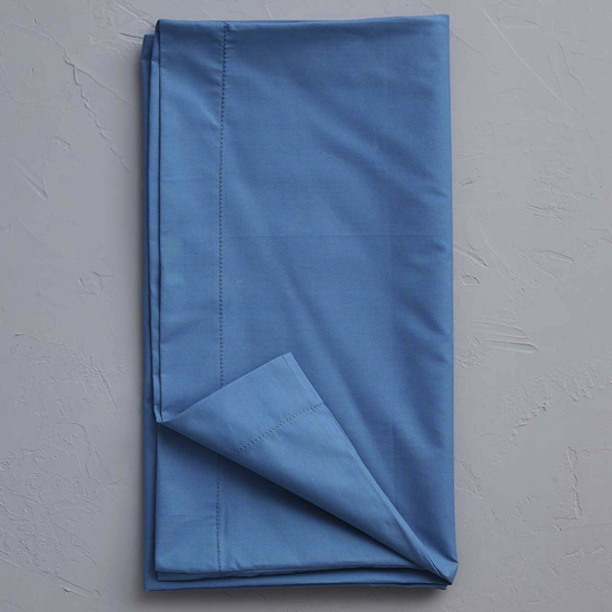 Taie de traversin percale unie Bleu Vague - 43x185 - Sylvie Thiriez