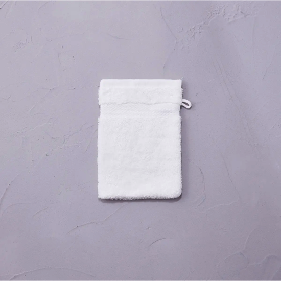 Gant de toilette éponge unie Crème 15x21 - Sylvie Thiriez 