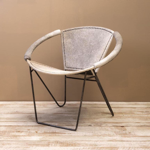 Fauteuil vache grise arceau métal - Chehoma 