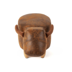 Pouf Taureau - simili cuir - pieds en bois 