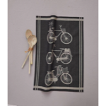 Torchon jacquard Amsterdam noir - Sylvie Thiriez