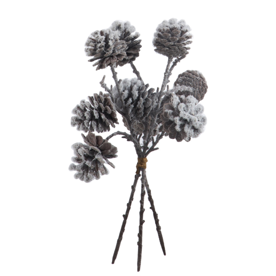 Botte de 3 branches et pommes de pin enneigées