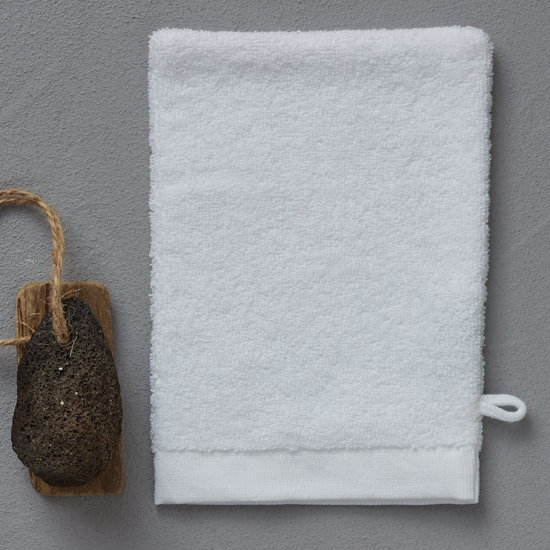 Gant de toilette Contre-courants Blanc - Sylvie Thiriez