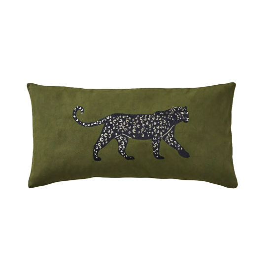 Housse de coussin 30x60 Léo Kaki - Sylvie Thiriez