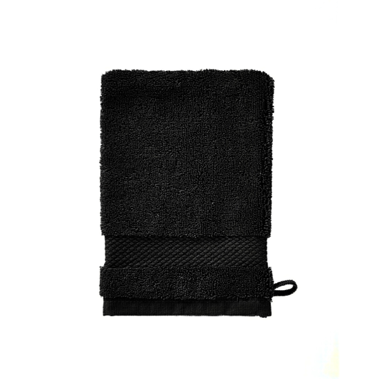 Gant de toilette éponge unie Noir - 15x21 - Sylvie Thiriez