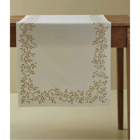 Chemin de table Lueur d'hiver Mascarpone - Sylvie Thiriez