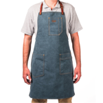 Tablier en cuir et toile vintage n°325 - Dénim foncé