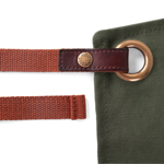 Tablier en cuir et toile vintage n°325 - Vert olive