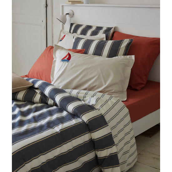 Taie d'oreiller brodée Au large pashmina - Sylvie Thiriez