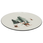 6 assiettes plates Cerf et Sapins Ø27