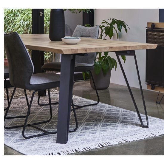 Table Fusion 180x100 H77 4P teinte chêne clair à noeuds 
