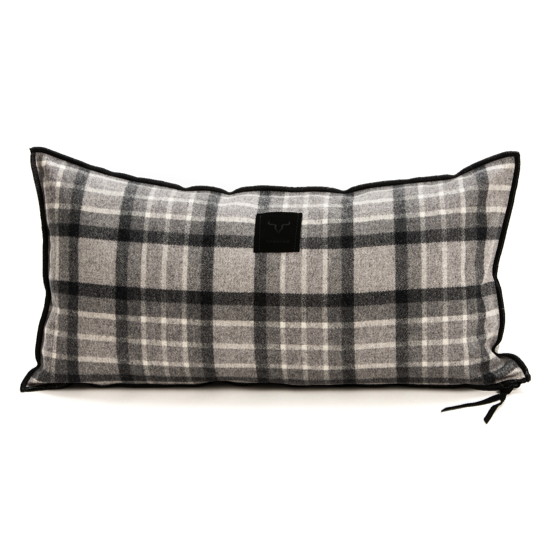 Coussin carreaux 25x 60 cm - Anthracite 