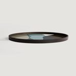 Graphite Wabi Sabi glass tray - round - XL 