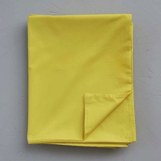 Housse de couette percale unie Jaune Abeille - Sylvie Thiriez