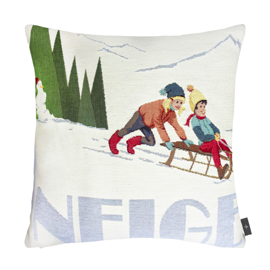 Housse de coussin 6124B 50x50 - Neige enfants luge