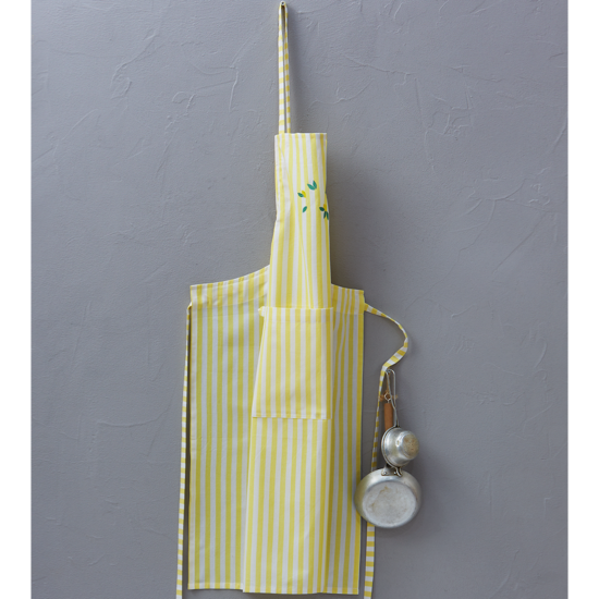 Tablier rayé brodé Sorbet - 80x90 - Sylvie Thiriez