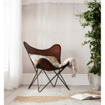 Fauteuil Butterfly cuir marron- Kare Design