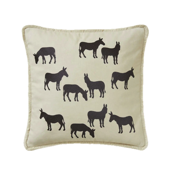 Housse de coussin 45x45 RDV Au pré beige - Sylvie Thiriez