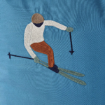 Taie d'oreiller brodée 50x70 Après-ski vague - Sylvie Thiriez
