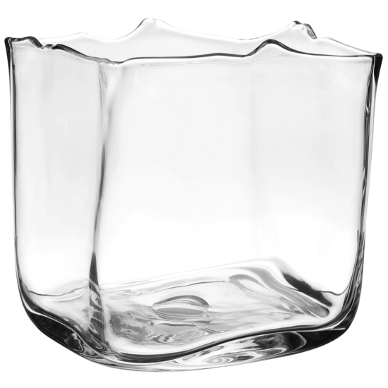 Vase bas carré en verre Crestina 20x20 cm - Côté Table 