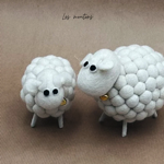 Petit mouton blanc 7,5 cm en feutrine