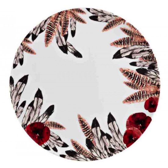 Assiette plate Apache en porcelaine - Angel Des Montagnes