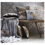 Housse de coussin 2192B Marmottes en Hiver/fond blanc
